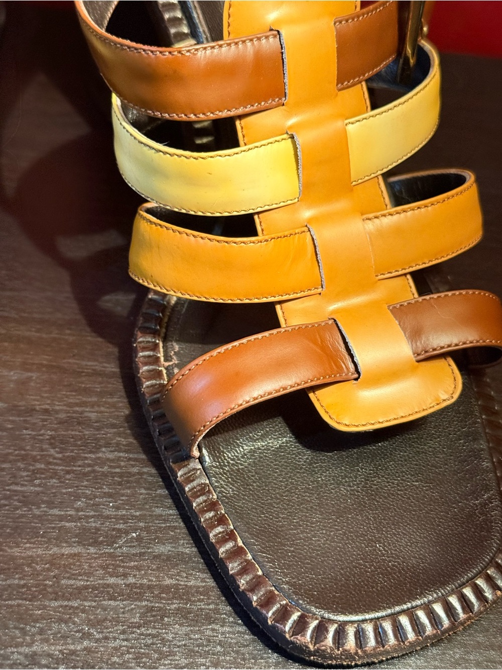PRADA Multi-Color Leather Heels, Size 7.5 - Picture 4 of 10